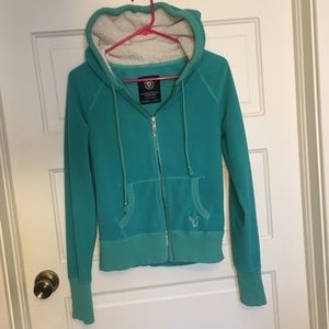 American Eagle size medium blue Sherpa hoodie